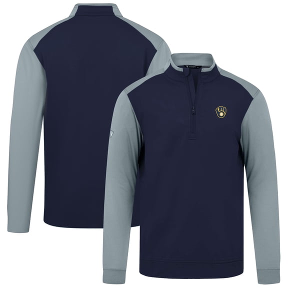 Men's Levelwear Navy Milwaukee Brewers Insignia 2.0 Quarter-Zip Pullover Top