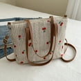 thumbnail image 2 of Summer Straw Woven Tote Bag Beach Bag - Women Cherry Handbag Shoulder Bag w/ Adjustable Strap Capacity Stylish Crossbody Bag, 2 of 8