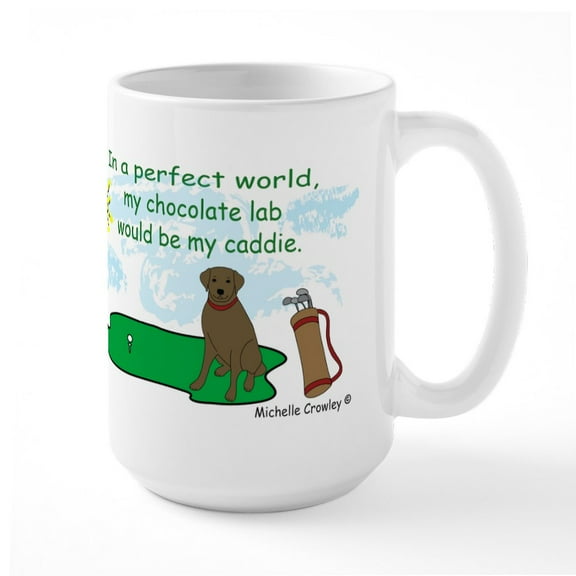 CafePress - Chocolate Lab Large Mug - 15 oz Ceramic Large White Novelty Mug