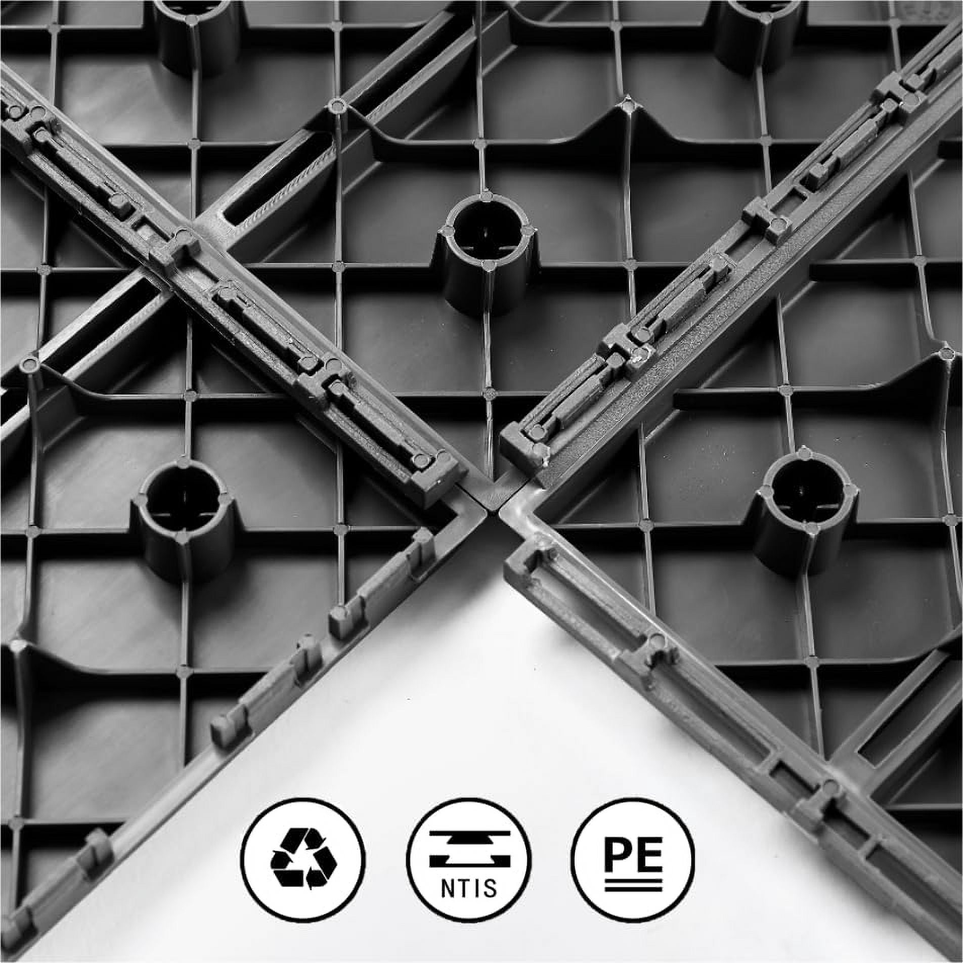 Miniyam Interlocking Deck Tiles, 44 Packs 11.8"x11.8" Waterproof Patio Floor Decking Tiles for Porch Poolside Balcony Backyard, All Weather Use, Gray(Diagonal line)