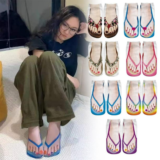 Flip flop store socks walmart