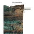 thumbnail image 5 of Teal Brown Wood Print Kitchen Valances for Windows Farmhouse Linen Window Valance Curtain for Living Room Window Treatment Simple Vintage Plank Valance Rod Pocket Topper Drape, 54 x 18 Inch, 5 of 6