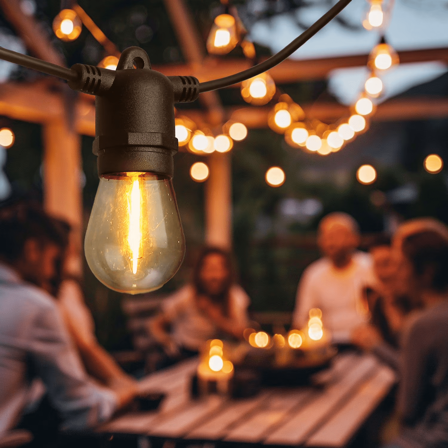 Westinghouse 36' Solar Outdoor String Lights, Waterproof Patio Lights,15 Bulbs with Remote Control for Patio Yard Garden Decor