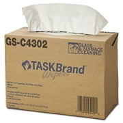 HOSPECO TASKBrand Glass & Surface Wipers, 4Ply, 9.75 x 16.75, White, 150/Box, 6 BX/Ct