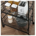 thumbnail image 2 of Rolling Kitchen Cart with Storage, 3 Tier Microwave Island Cart on Wheels with Baskets, Dining Room Utility Cart, Brown Rustic Brown + MDF+Metal, 2 of 9
