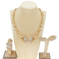 thumbnail image 5 of Women's Hugs & Kisses XOXO 18k Real Gold Plated Layered 4 Pieces Necklace Set Shiny Real Looking Diamond Butterfly Pedant Includes Necklace Bracelet Ring Earrings, 5 of 5