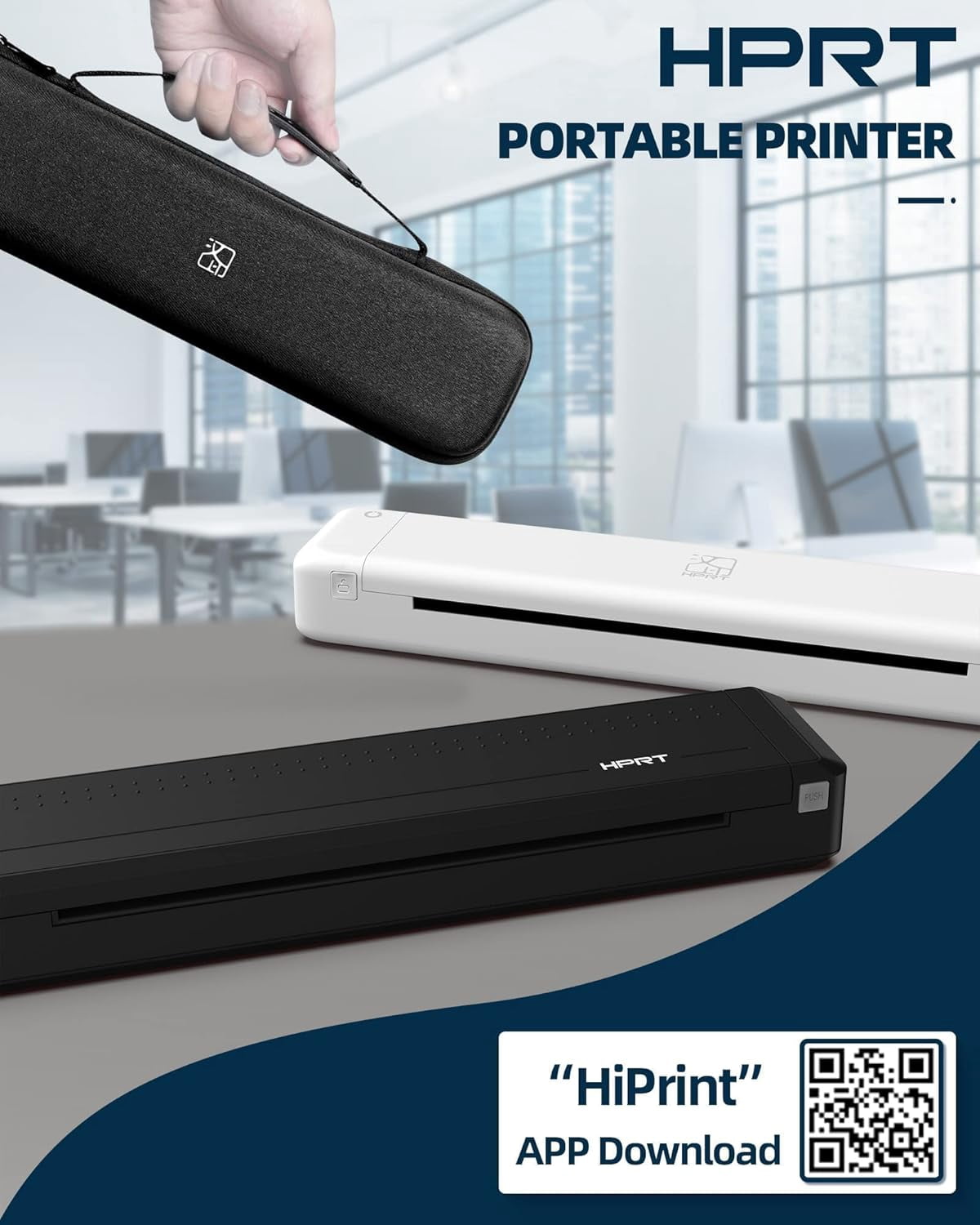 Restored HPRT MT800 Portable Printer Wireless for Travel Bluetooth Android iPhones Laptops Printing with Case (Refurbished)