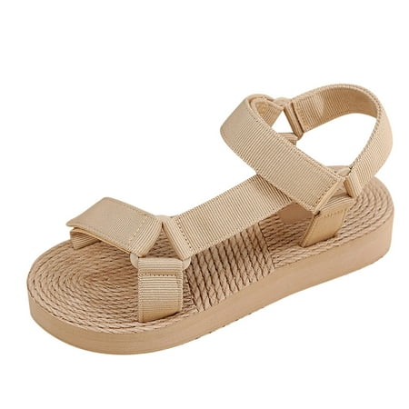 

zuwimk Platform Sandals Women Women s Flip Flops Soft Lightweight Sandals for Women Anti Slip Casual Slippers Beige