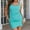 Mint Green, variant on Women Bodycon Mini Tank Dress,Crew Neck Ribbed Solid Color Party Wrap Short Dresses Light Blue XL
