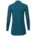 thumbnail image 3 of A2Y Women's Basic Solid Soft Cotton Long Sleeve Mock Neck Top Shirts Teal L, 3 of 5