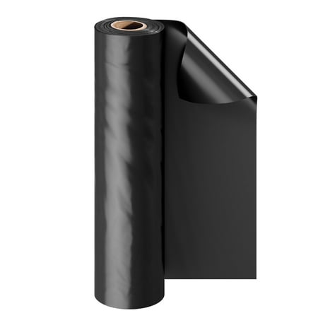 10 x 100 Heavy Duty Plastic Sheeting Roll 10 Mil Thick Polyethylene Tarp for Crawl Space Barrier Painters Drop Cloth Multi-Purpose Black Cover
