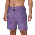 thumbnail image 5 of Mens Purple Paint 2 in 1 Quick Dry Swim Trunks with Compression Liner Beach Shorts, 5 of 6