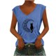 thumbnail image 1 of Camiseta sin mangas con cuello en V y estampado informal a la moda para mujer Pompotops lopia998096, 1 of 5
