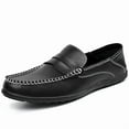 thumbnail image 4 of Men's Casual Loafers Slip On Leather Shoes Comfortable Lightweight Driving Shoes Male Moccasins Classic Penny Loafer Flats Boat Shoes Outdoor Walking Shoes, 4 of 19