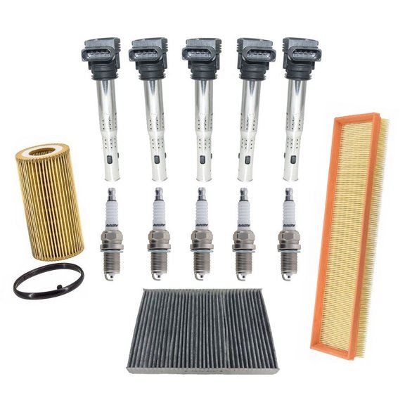 Ignition Coils Platinum Spark Plugs Air & Cabin Filters for VW Jetta 2.5L 06-13