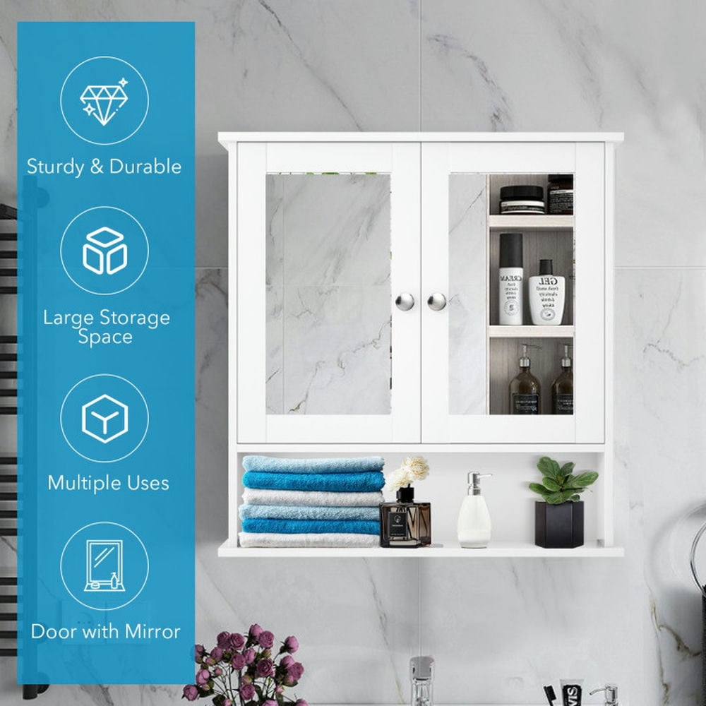 Finihen Bathroom Wall Cabinet, Wall Mounted Bathroom Mirror Cabinet, Bathroom Wall Mount Mirror Cabinet Organizer, for Bathroom, White Finihen Bathroom Wall Cabinet, Wall Mounted Bathroom Mirror Cabinet, Bathroom Wall Mount Mirror Cabinet Organizer, for Bathroom, White
