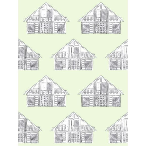 Dreamhouse Classic Removable Vinyl Wallpaper by Barbie - Pistachio