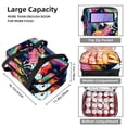 thumbnail image 3 of Unicorn Insulated Double Layered Lunch Bag with Two Compartments, Large Capacity, Hand Carry, 7.1x11.4x16.1 Inches, Refrigerated Lunch Bags, 3 of 6