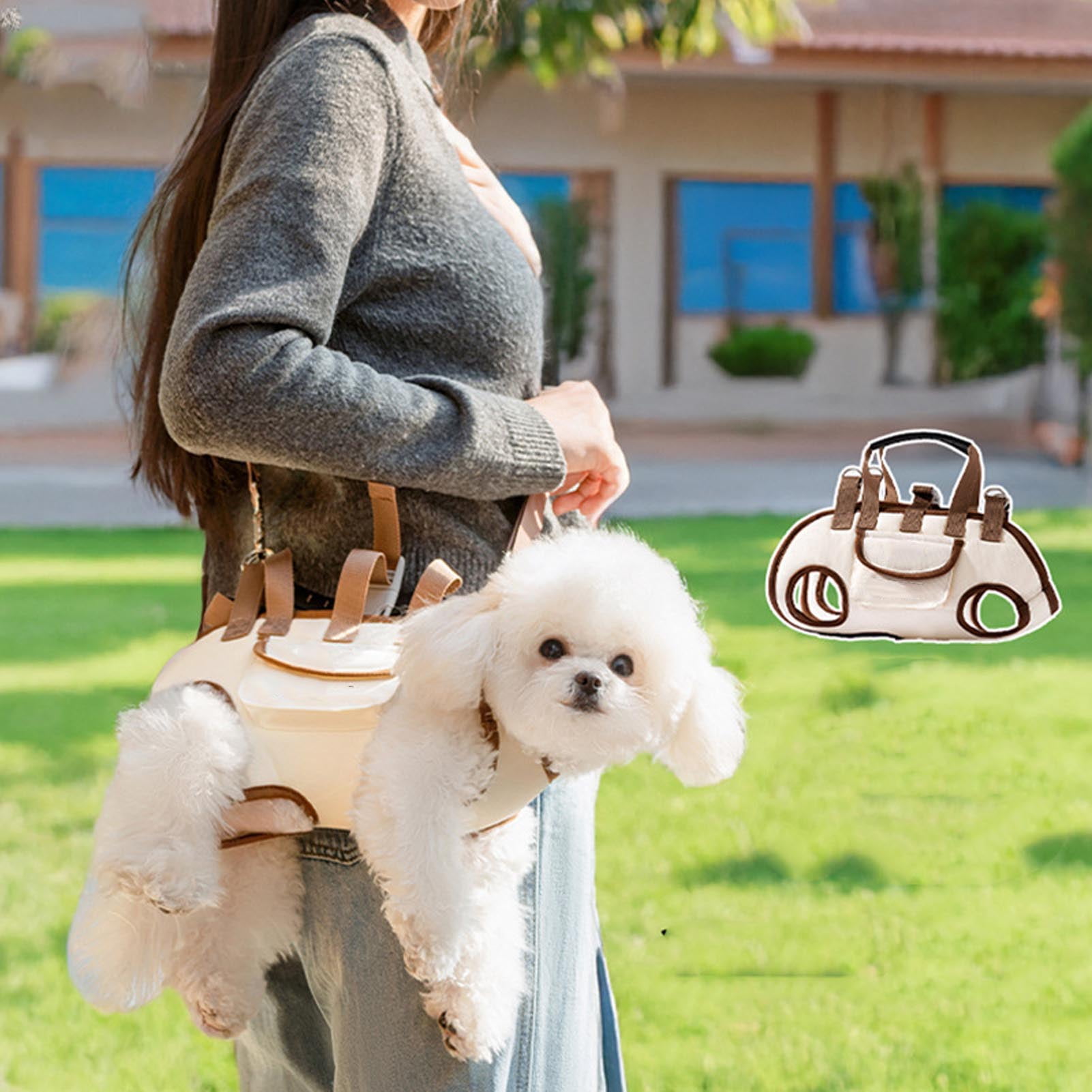 Dog Cat Carrier, Adjustable Breathable Pet Carrier Travel Bag, Pet Traction Shoulder Pouch Bag, Comfort Carriers for Dogs, Cats, Pet Handbag for Outdoor, Shopping, Camping