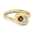 thumbnail image 2 of 0.5 Ct Garnet 925 Sterling Silver Yellow Plated Two Stone Swirl Engagement Women Mother's Day Gift Ring, 2 of 3