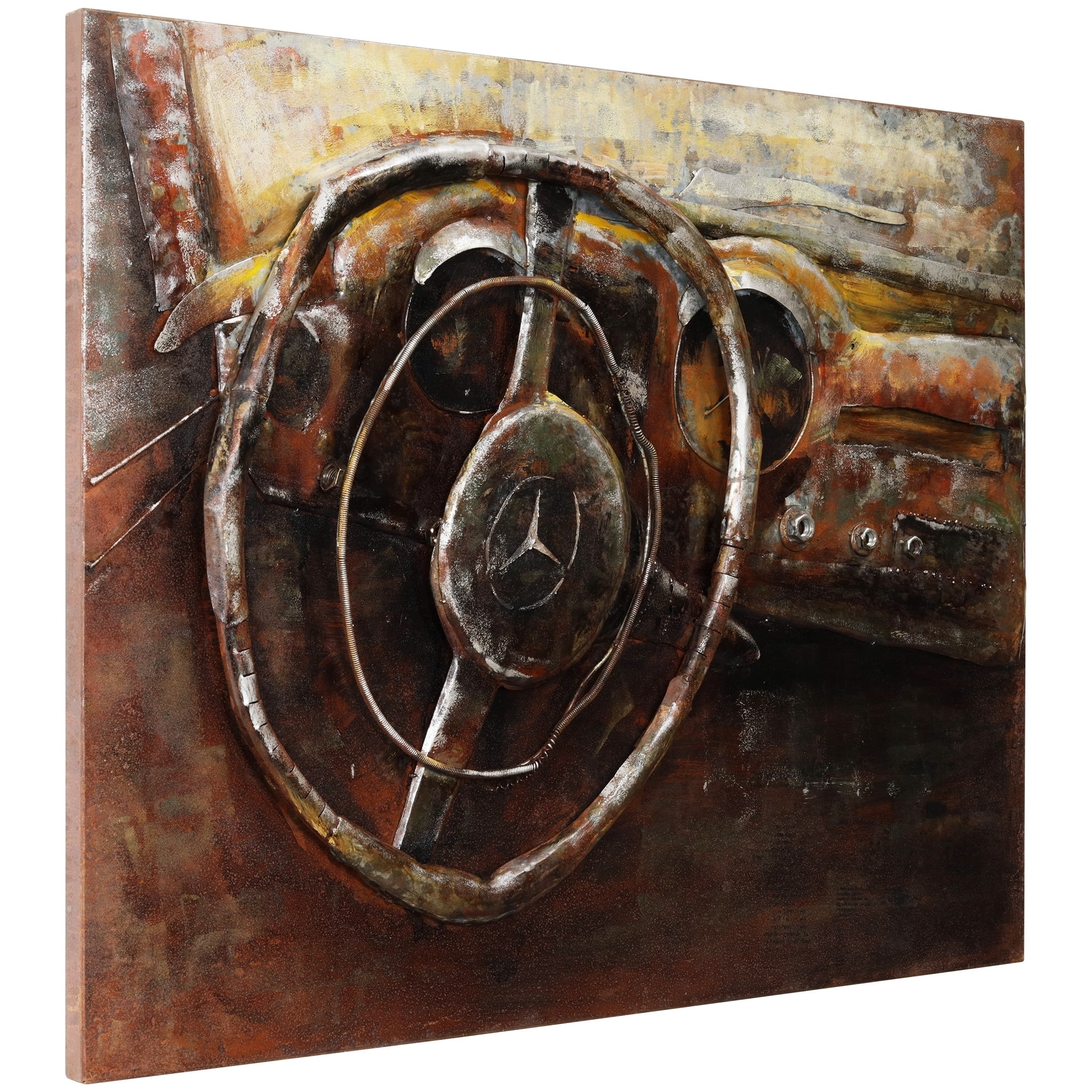 Empire Art "Benz" Mixed Media Iron Hand Painted Dimensional Wall Décor