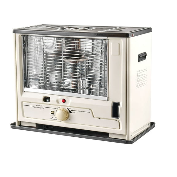 KFFKFF Portable 10000 BTU Kerosene Heater for Indoor and Outdoor Use, Space Heater with Adjustable Flame, Safety Auto Shut-Off, and Tip-Over Protection, Black