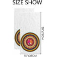 thumbnail image 3 of 2 Pcs Face Bath Towels Set Ethnic Colorful Mandala Washcloths for Bathroom Hotel Kitchen, 30"x15", Absorbent Soft Hand Fingertip Towels, 3 of 6