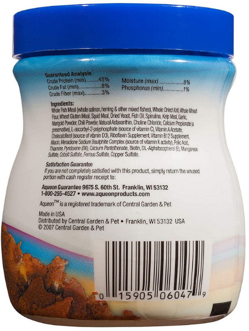 Aqueon Color Enhancing Marine Flakes Fish Food [Aquarium Tropical Fish Food, Aquarium Supplies] 6.12 oz (6 x 1.02 oz)