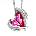 thumbnail image 1 of Collar de ángel rosado para mujer, colgante de cristal creativo de nicho, collar sencillo que combina con todo, 1 of 5