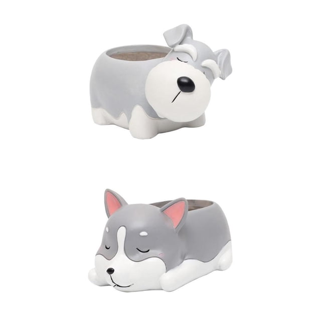 2pcs Creative Dog Succulent Flowerpots Planter Desk Pots Ornament