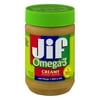 Jif Omega-3 Creamy Peanut Butter, 16 oz (Pack of 4)
