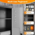 thumbnail image 4 of Fesbos Metal Tool Storage Cabinet, Garage Storage with Adjustable Shelves and Drawer, Heavy-Duty Lockable Cabinet with Pegboard for Office Garage Warehouses, 4 of 8