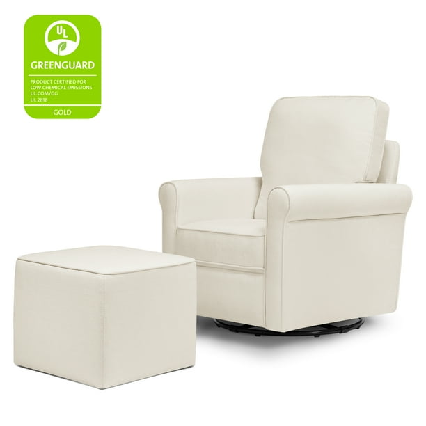 DaVinci Maya Swivel Glider and Ottoman in Cotton Weave