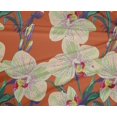 thumbnail image 4 of oneOone Polyester Lycra Fabric Leaves & Orchids Floral Decor Fabric Printed BTY 56 Inches Wide, 4 of 4