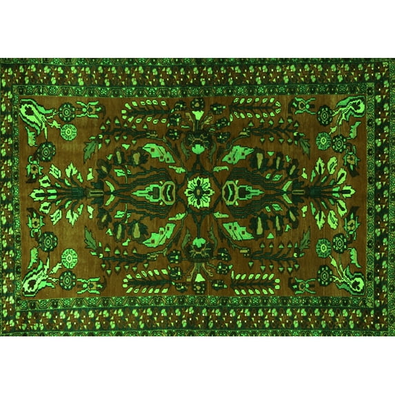 Ahgly Company Indoor Rectangle Persian Green Traditional Area Rugs, 2' x 3'