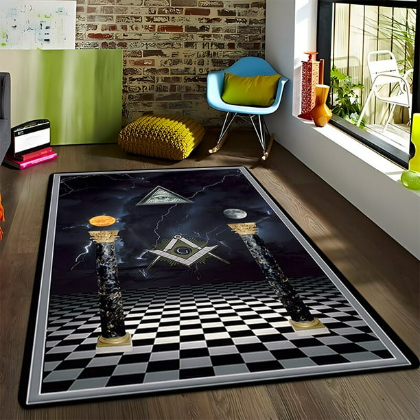 Alfombra con patrón estampado Illuminati, alfombra para jugar al bebé, alfombra para sala de estar, decoración de Fitness, tapiz para mascotas160x200cm (62x78 pulgadas)160x200cm (62x78 pulgadas) zhangmengya unisex