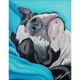 thumbnail image 2 of CafePress - Sleepy Boston Terrier - Sherpa Fleece Throw Blanket 60" x 50", 2 of 5