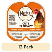 (12 pack) Nutro Perfect Portions Wet Cat Food, Cuts In Gravy Chicken Recipe, (24) 2.64 Oz. Twin-Pack Trays