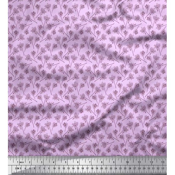 Soimoi Cotton Cambric Fabric Artistic Floral Printed Craft Fabric by The Yard 56 Inch Wide