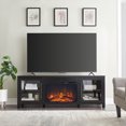 thumbnail image 2 of Evelyn&Zoe Quincy Rectangular TV Stand with 26" Log Fireplace for TV's up to 75", Black Grain, 2 of 8