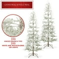 thumbnail image 3 of 7.5FT Pre-Lit Sparse Flocked Pine Artificial Holiday Christmas Tree, Warm White and Multicolor LED Lights with Sturdy Metal Stand, 3 of 7