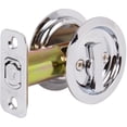 thumbnail image 4 of Round Pocket Door Lock, Privacy (Bed/Bath) Latch, 2-3/8" Backset, RCL, Polished Chrome by Stone Harbor Hardware, 4 of 4