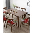 thumbnail image 5 of Red Christmas Chair Seat Covers for Dining Room Stretch Chair Seat Covers Set of 1, Xmas Snowman Tree Snowflake Balls Chair Seat Protector Cushion Slipcovers for Kitchen Restaurant Office, 5 of 6
