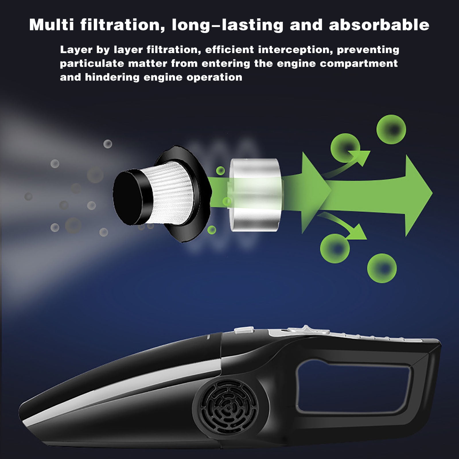 Pompotops Handheld Vacuum Cordless Car Vacuum Cleaner, Automotive Vacuum Cleaner, Dry And Wet Dual Purpose, Strong Suction 120W, High-power Car Mounted Vacuum Cleaner