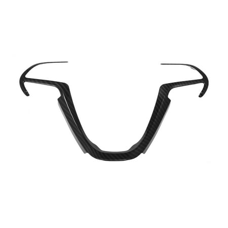 ABS Plastic Carbon Fiber Pattern Black Interior Steering Wheel Cover Trim for Jeep Cherokee KL Grand Cherokee 14-20