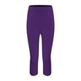 thumbnail image 2 of Yoga Pants, Comdrip High Waisted Leggings for Women - Full Length Capri Soft Yoga Pants for Workout Athletic Womens Capris Purple S, 2 of 8