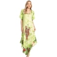 thumbnail image 5 of Sakkas Nalani Womens Flowy Caftan Tie Dye Summer Dress Cover up Relax Fit - Green - One Size Regular, 5 of 5