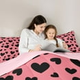 thumbnail image 6 of Feelyou Romantic Love Heart Bedding Comforter Set, Fashion Abstract Polkadots Twin Comforter Sets, Teens Kids Girls Women Reversible Bedding Set, Microfiber Bedroom Decor, 2pcs, 6 of 9