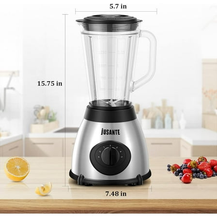 Smoothie Blender, Professional Blender Juicer for Kitchen Countertop Ice Crusher or Juice, Milkshake, Dessert (Silver)