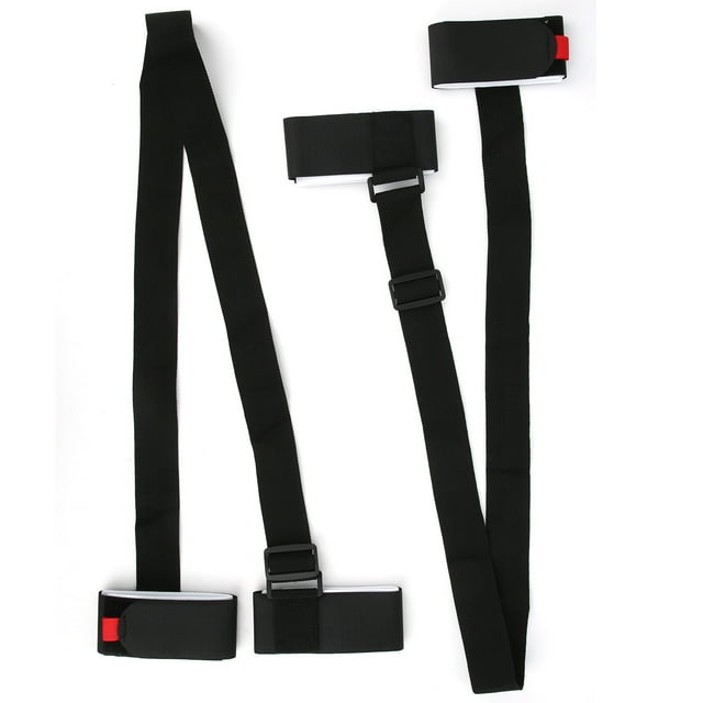 2Pcs Power Training Snowboard Shoulder Strap Handle Double Skis Adjustable Fixing Belt,Snowboard Shoulder Strap Handle Double Skis Adjustable Fixing Belt